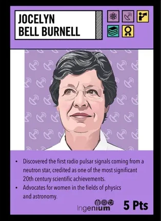 Karte „Jocelyn Bell Burnell“ aus dem Ingenium-Set